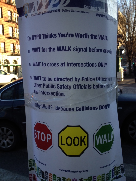 Mayor di Blasio doesn't want you to be hit by a car.