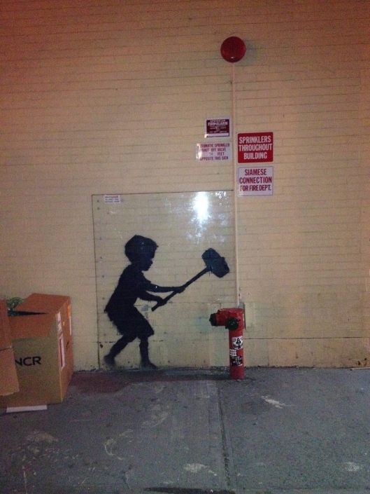 Banksy's little fellow and a "test of strength."